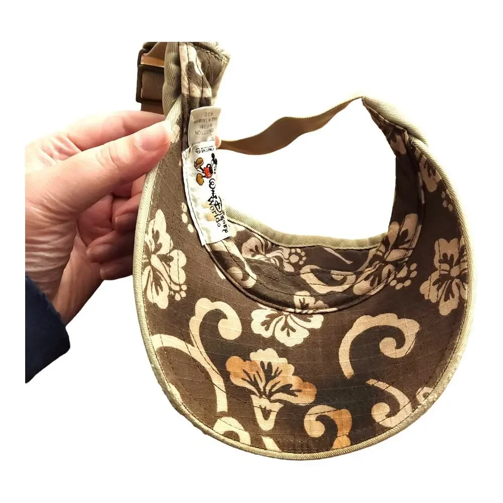 Walt Disney World Surfing Mickey Mouse Adjustable Visor in Khaki Adult O/S
